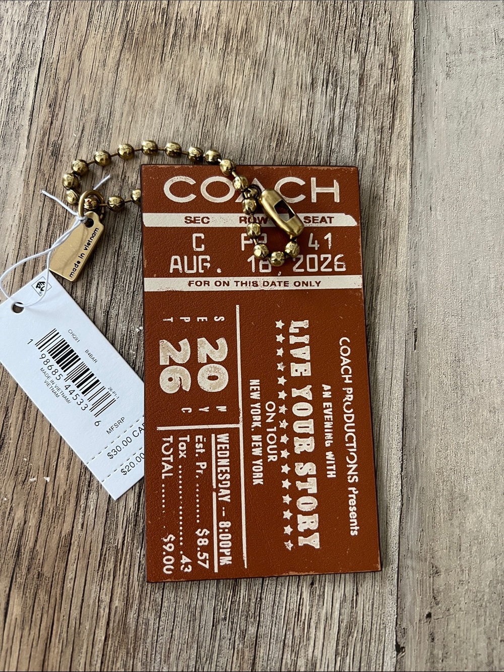Coach Concert Tabby hangtag
